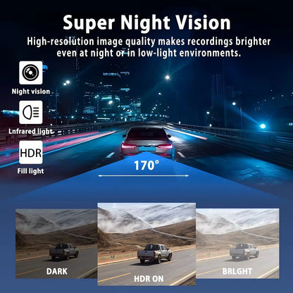 Dash Cam Vehicle DVR Video Recorder 4 Cameras for Cars Black Box Front Rear Internal Night Vision Loop Recording Dashcam Car 360