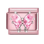 Pink Color Y2K Butterfly Star Bow Rabbit Heart Pendant Italian Charm Links Fit 9mm Stainless Steel Bracelet DIY Making Gifts