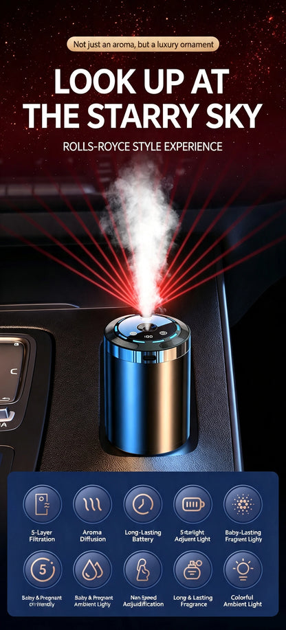 Car Air Freshener 5 Modes Car Diffuser Humidifier Smell Air Freshener Automatic Auto Scent Starry Sky Ceiling Ambient Light