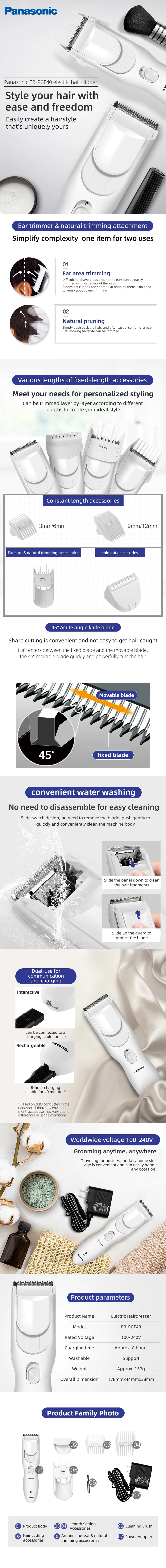 Panasonic Electrical Rotary Shaver for Men 3D Floating Blade Washable，Rechargeable/AC Rechargeable Shaving Beard Machine