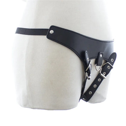 Erotic Underwear Thong PU Leather Male Chastity Panties Cock Penis Sleeve Ring Harness Straps BDSM Restraint  Belt for Men