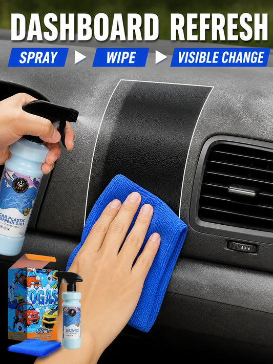 Plastic Restoration Spray with Scratch Remover for Car Interior Trim Cleaner Shiny Car Stuff