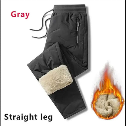Winter Sweatwear Men Plush Thick Fleece Sweatpant Lambswool Thermal Trousers Casual Pants Waterproof Windproof Warm Pants