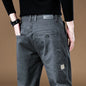 Spring Autumn New Men's 97% Cotton Jogging Cargo Long Pants Retro Solid Color Korean Style Straight Loose Casual Pants Male