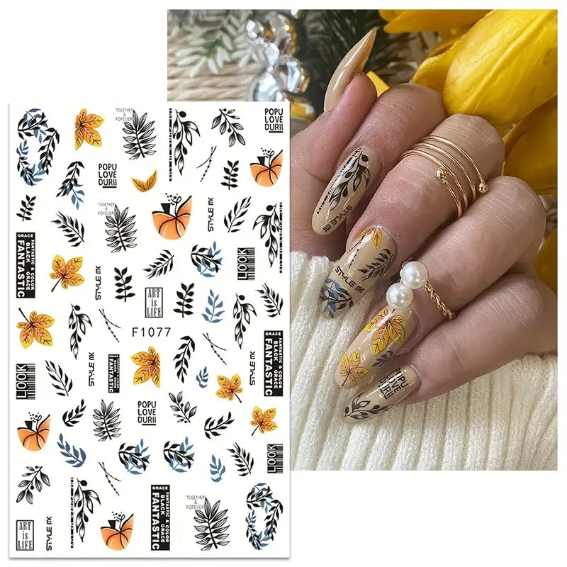 1PCS Marbled Nail Sticker 3D Abstract Lines Sticker Nail Art Supplies Nail Decals Y2K Laser Butterfly Ladies Nail Art Decoration