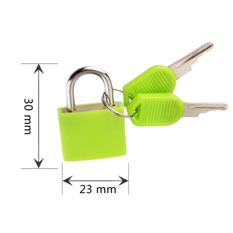 Small mini High Quality Strong Steel Padlock Travel Suitcase Diary Lock Luggage Schoolbag Anti-theft Security Padlock 2 Keys