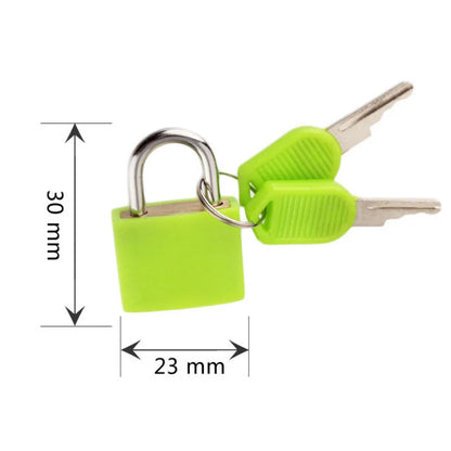 Small mini High Quality Strong Steel Padlock Travel Suitcase Diary Lock Luggage Schoolbag Anti-theft Security Padlock 2 Keys