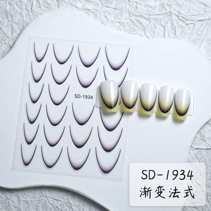 5D Pink White Black Bowknot Ribbon Pearl Sweet Bow Nail Sticker Adhesive Nail Art Decoration Parts Stickers Manicure Decals