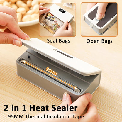 Mini Bag Sealer Handheld Plastic Bag Heat Sealing Machine USB Rechargeable Food Package Clip Bags Sealer Plastic Bag Heat Sealer