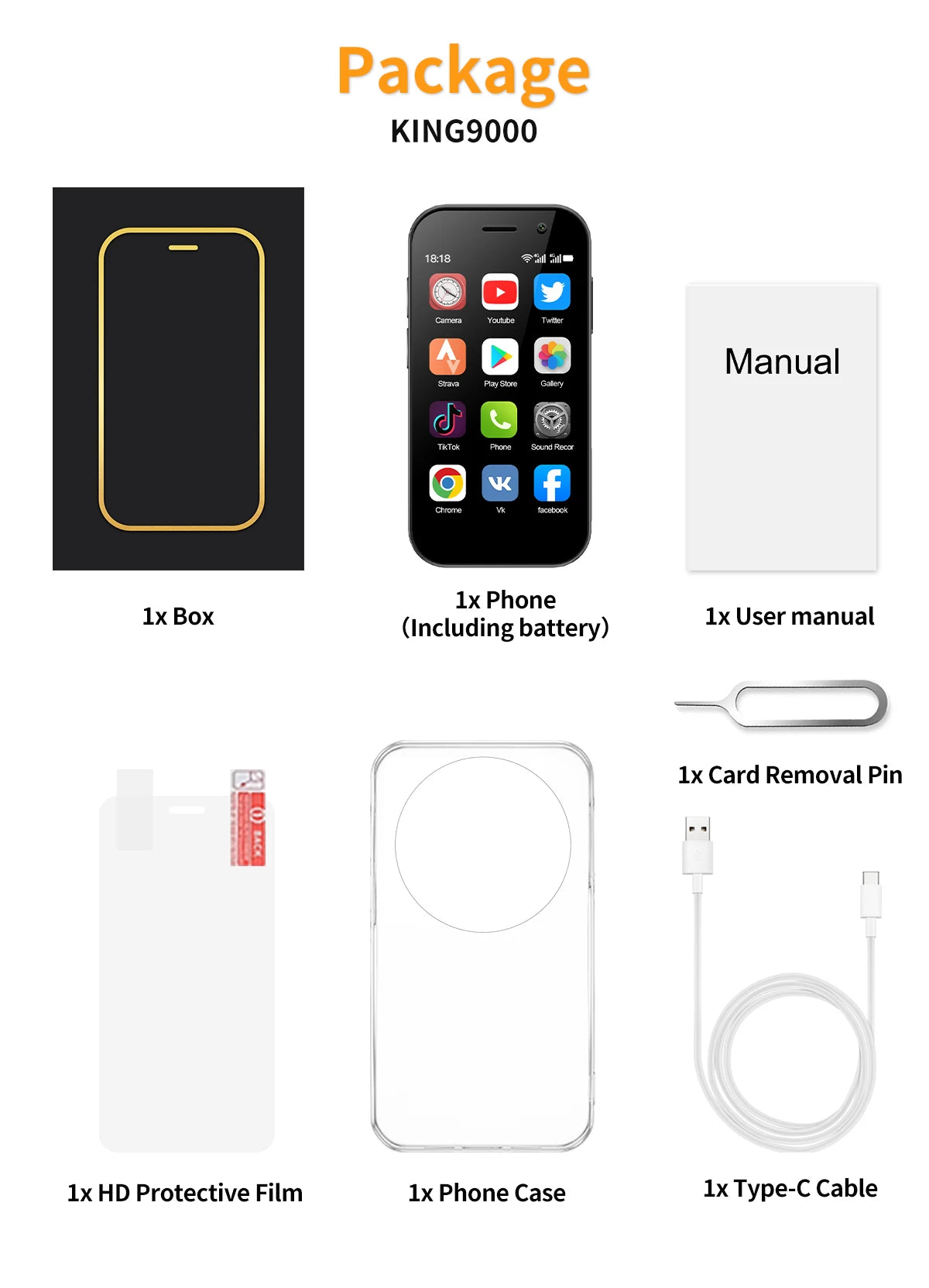 SERVO KING9000 4G LTE Mini Smartphone Android System RAM 2GB ROM 16GB Google Play WhatsAPP Hotspot 2 SIM Pocket Small Cellphones
