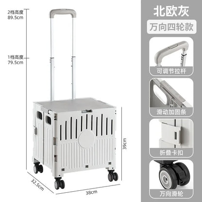 Pet outdoor pet travel trolley cat dog trolley folding shopping cart supermarket household