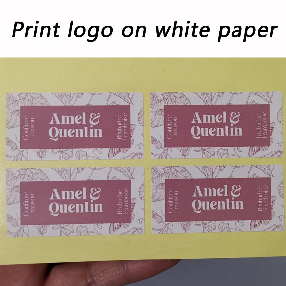 100pcs Custom LOGO Stickers White Label/Wedding Packaging sticker design Kraft baking your own name,THANK YOU labels