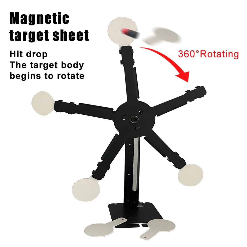 Shooting Target Five Magnetic Spinner Target Resetting and Rotate Metal Shooting Targrt for Shooting Practice