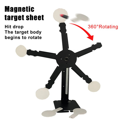 Shooting Target Five Magnetic Spinner Target Resetting and Rotate Metal Shooting Targrt for Shooting Practice