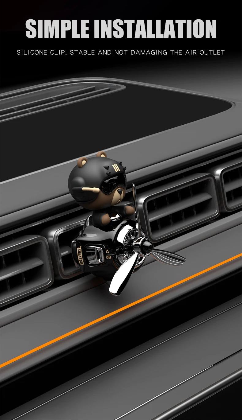 No perfume DIY fragrance diffuser pilot head shake dog car air fresheners vent clip ornament decoration accessories rotate plane