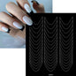1pcs Curved French Lines Nail Art Stencils Stickers V-shaped Pattern Classic French Nail Decals Drawing Line Aid Nail Sticker To