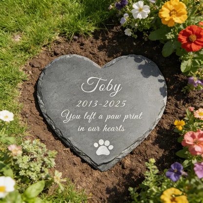 Personalized Cat Dog Memorial Plaque Custom Photo Slate Stone Pet Loss Sympathy Gift Garden Decor Remembrance Stone with Name