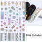 1PCS New Christmas Decorations 2023 New Year Nail Stickers Press on Nails Laser Snowflake Christmas Tree 3D Nail Decal