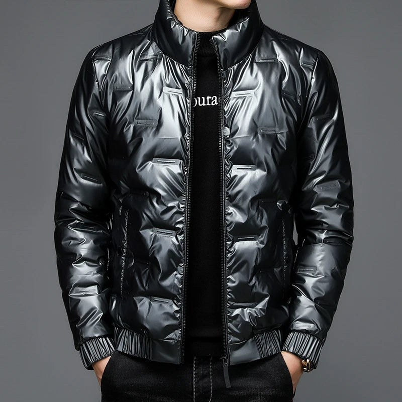 80%  White Duck Down Coat 2024 Trendy Fashion Winter Stand Collar Warm Sport Jacket Men's Thermal Thick Outwear