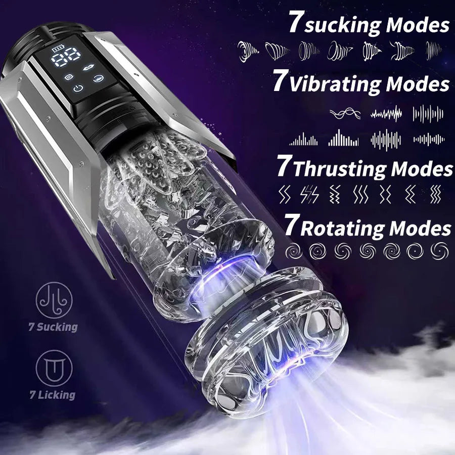 Automatic Male Masturbator Penis Pump Sucking Vibrating Thrusting Rotating 100% Waterproof Blowjob Adult Sex Toy Stroker For Men