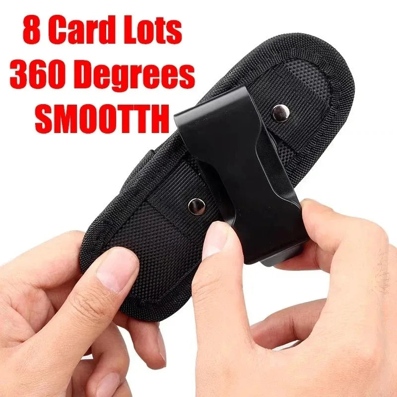 Tactical Hunting Molle Nylon Flashlight Pouch 360 Degrees Rotatable Outdoor Flashlight Cover Holster Torch Case Portable Torch