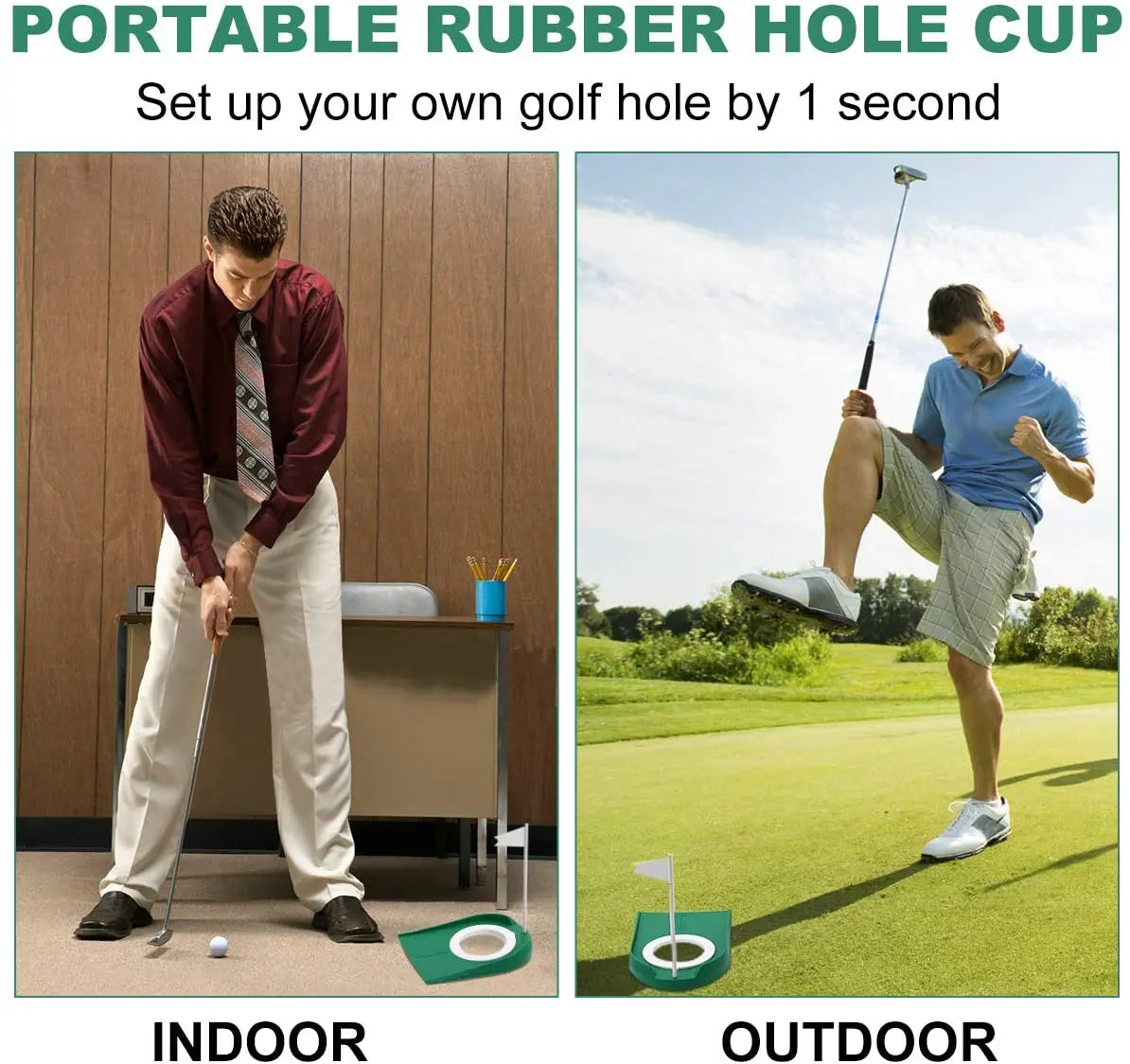 Indoor Golf Putting Trainer With Hole Flag Putter Green Practice Aid Home Yard Outdoor Training Aid Adjustable Hole