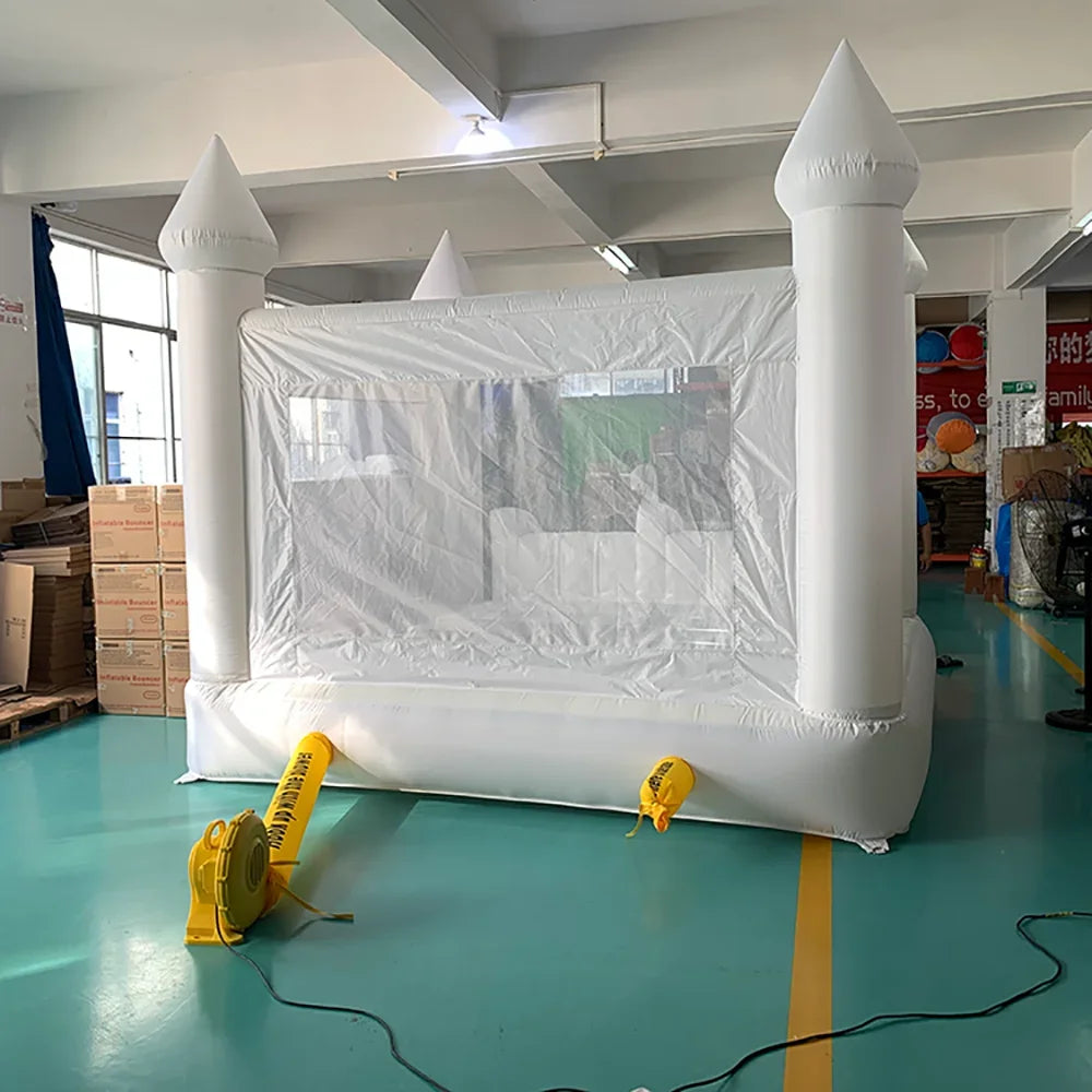 Inflatable Bounce House 5.6*3.3*3M White Jumping Castle For Kids Bouncy Castle Withe For Kids Outdoor Toys With Blower Slide