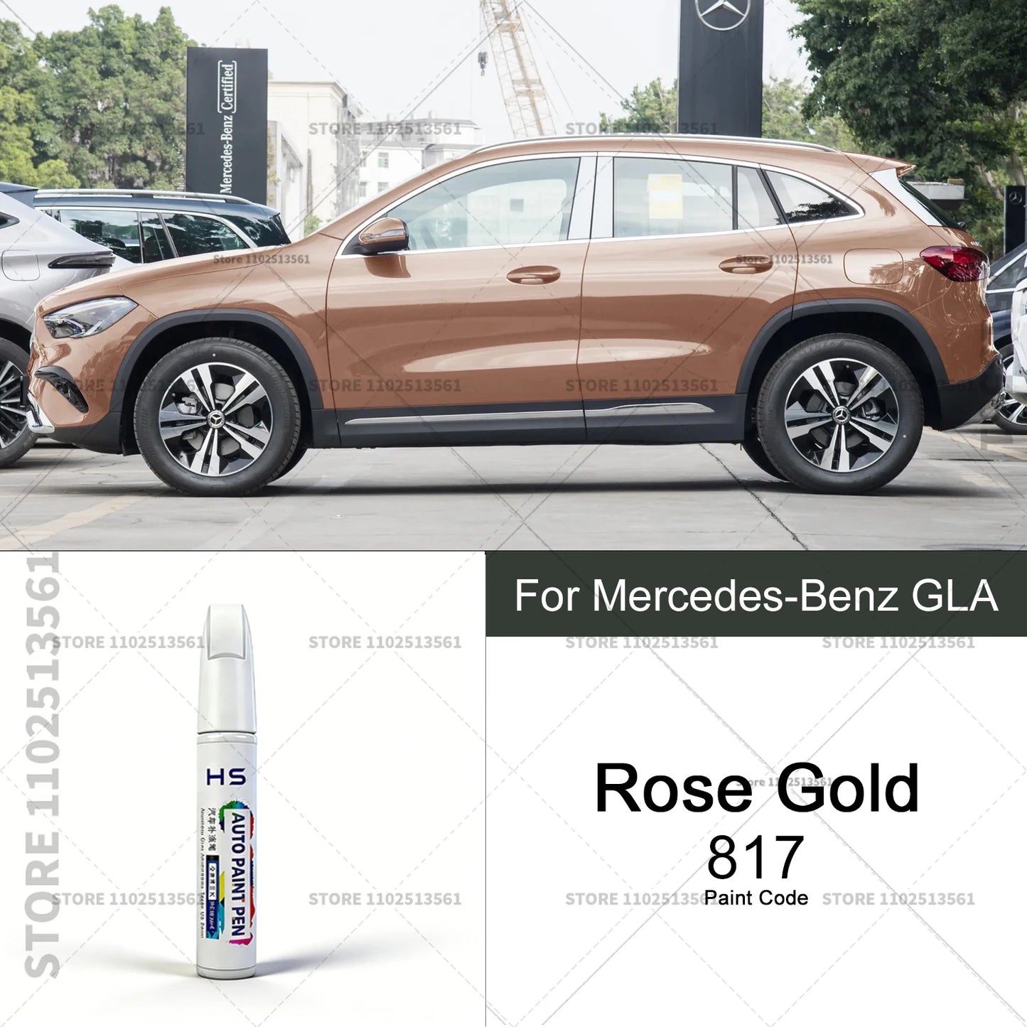 Car Paint Repair Pen Touch Up Scratch Remover DIY Auto Accessories For Mercedes-Benz GLA Jewel Blue Polar White Rose Gold Red