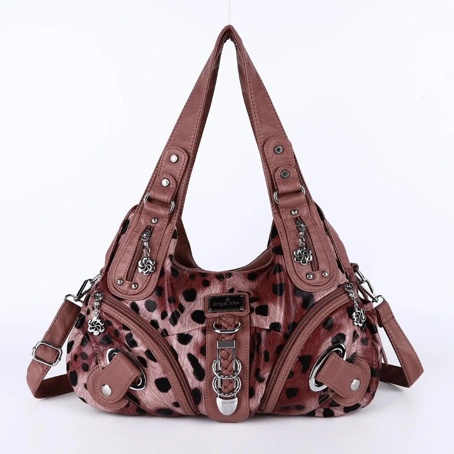 Angelkiss Women Handbags Leopard Bag Top-handle Handbag Fashion Satchel Dumpling Pack Shoulder Bag Tote Bag Hobos Large Purse