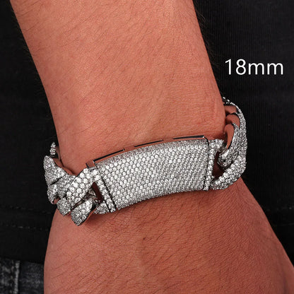 ESKEEM 2/3/4/6Row Full Diamond Bubble Cuban Bracelet 10/13/18/20/22MM CZ Stone Iced Out Hip Hop Jewelry Cuban Bracelet Women Men