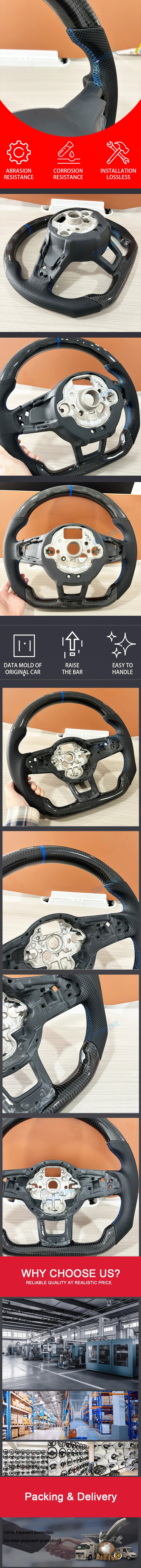 Carbon Fiber Steering Wheel Leather For Volkswagen Golf 7 7.5 GTI GTD GTE R 2013-2020 Polo GTI Tiguan Passat DSG