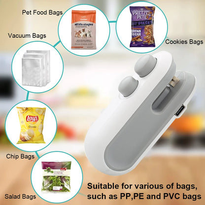 Plastic Bag Sealer Mini Portable Plastic Bags Sealing Machine Handheld Food Packaging Heat Sealer Thermal Plastic Bag Sealants