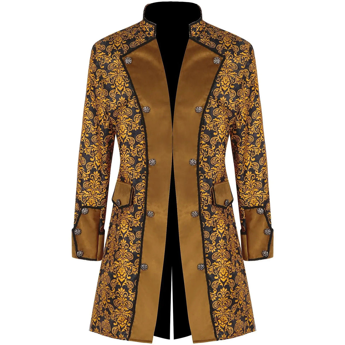Men Steampunk Coat Tuxedo Medieval Costume Jacket Halloween Retro Renaissance Victorian Party Male Stand Collar Fashion Tailcoat