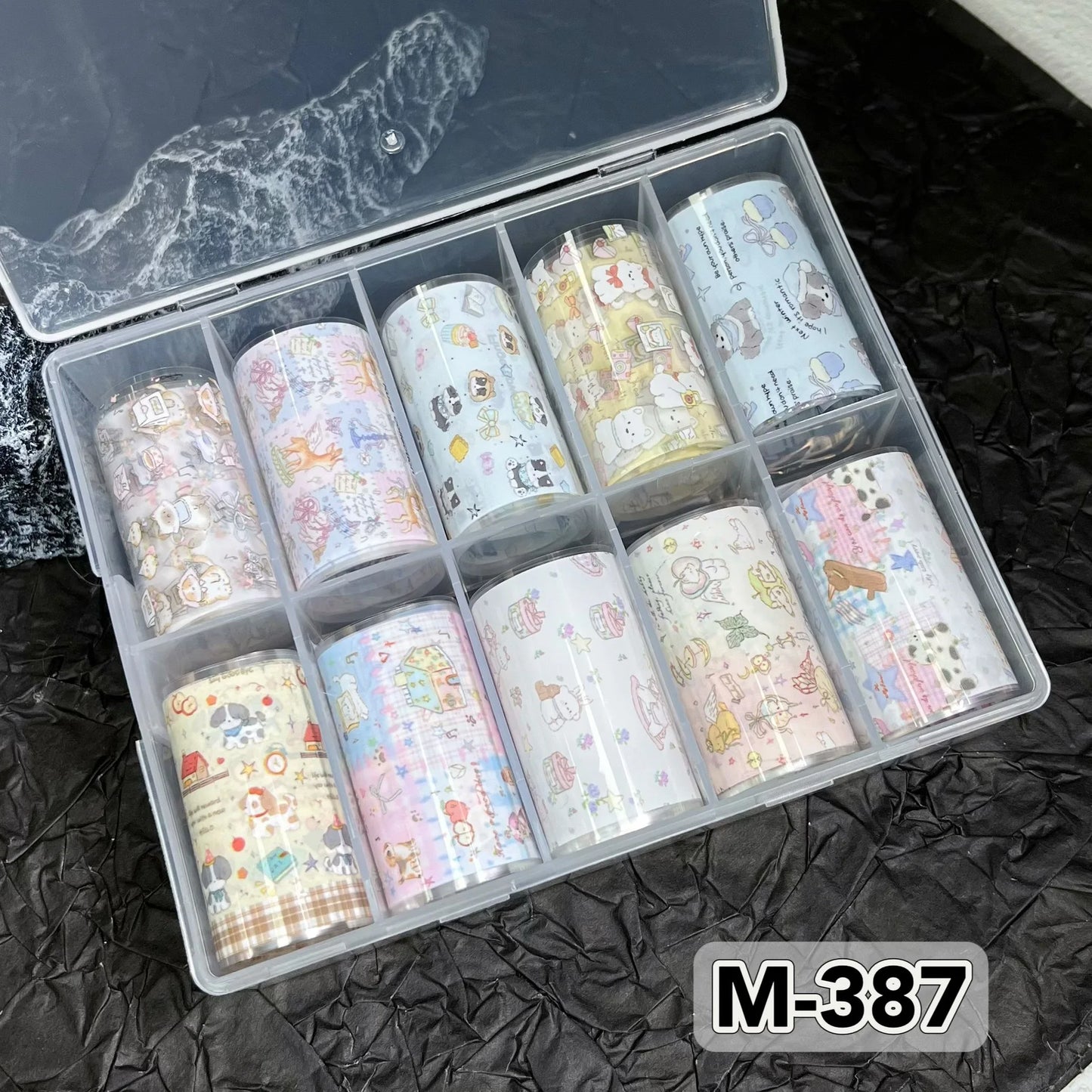 10 Rolls New Design Fresh Nail Foils for Transfer Paper Sticker Plaid Sliders Denim Nails Wraps DIY Bowknot Nail Art Decorations