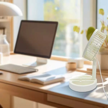 New USB Desk Fan with On/Off Switch Button Quiet Portable Cooling Fan for Office Bedroom Powerful Airflow Easy Control USB Power