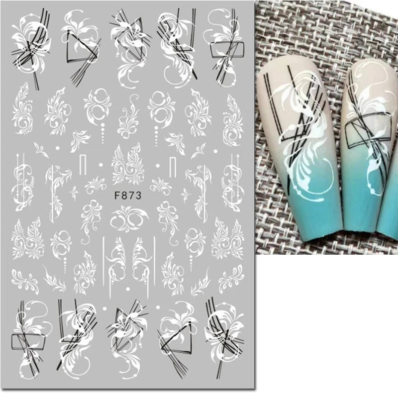 3d Nail Art Decals Spring Booming Violets Lavenders Purple Blue Pink Flowers Butterflys Stickers Decoration For Nail Tips Beauty