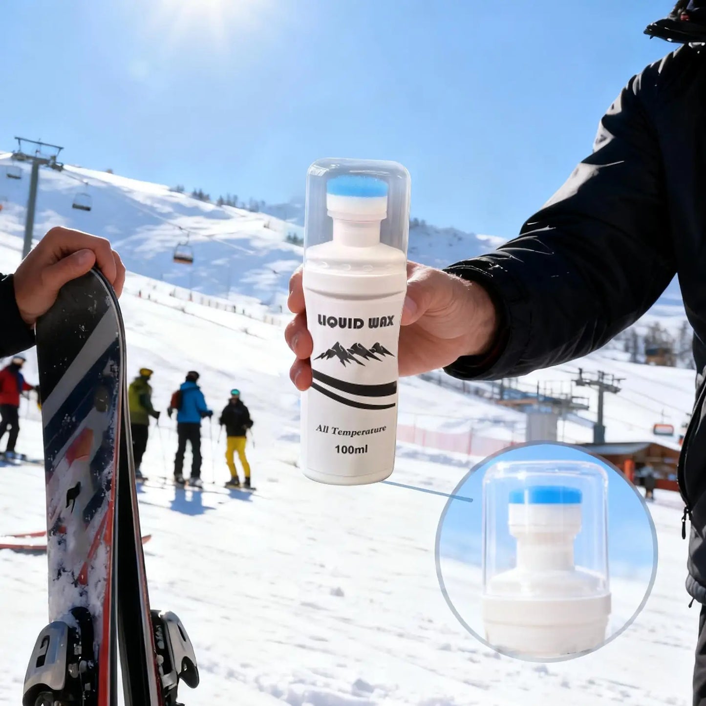 Skate Wax All Temperature Paste with Applicator 100ml All Weather Snowboard Wax for Winter Sports Outdoor Snow Park Cold Weather