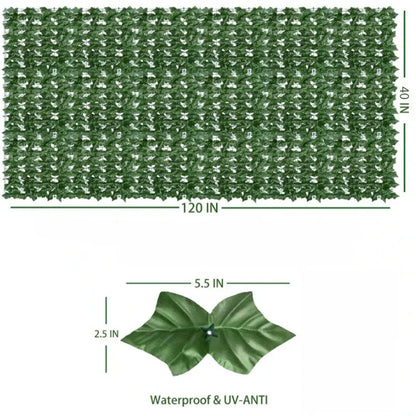 100X300cm Artificial Ivy Fence Plant Grass Wall Panel Faux Green Leaf Hedge Privacy  Screen Outdoor Home Garden Balcony Decor