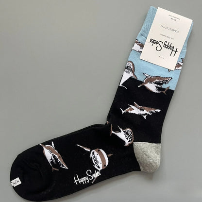 Cotton Happy Socks Men's Classic Crew Sock Shoe Size 10 - 13 Soft