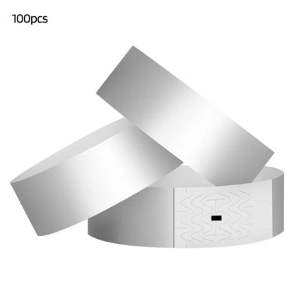 100Pcs Synthetic Paper Wristbands Disposable Waterproof Wrist Strap Event Identification Bracelets Removable Wristband Tape