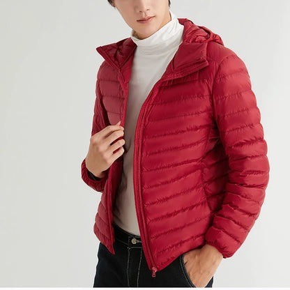 Man 90% Duck Down Hooded Jacket Winter Autumn Coat Men Ultra Light  Jackets Warm Outwear Parkas Outdoors Campaign Clothes