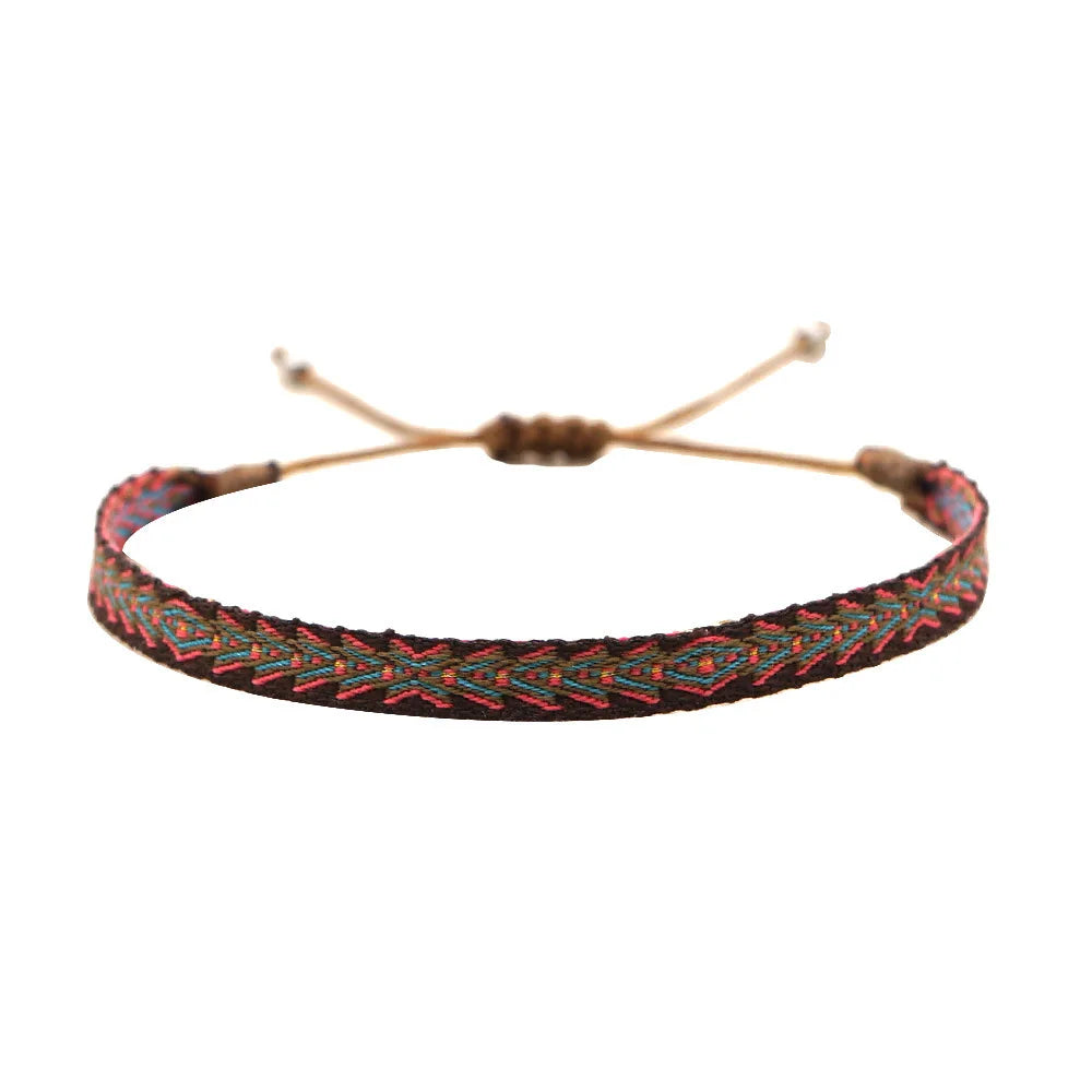 KKBEAD Wholesale Handwoven Bracelet Colombia Cloth Braided Wristband Bracelets for Women Men Gift Hippie Boho Friendship Jewelry