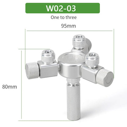Aquarium CO2 Shunt CO2 Regulator Multi-Way Shunt Regulating Valve Aluminum Alloy CO2 Multi-Pass 2-6 Shunt Fish Tank Supplies