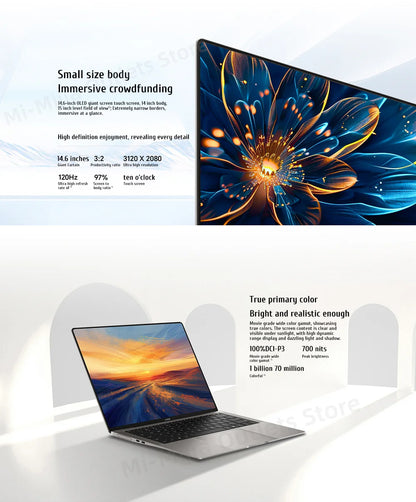 Honor MagicBook Art 14 Snapdragon Edition 1kg Ultra Thin Laptop X Elite 32G 1T 3.1K Eye Screen Notebook