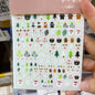 1sheet 5D Halloween Nail Stickers Pink/Green/Black Cartoon Pattern Nail Art Slider DIY For Sweet Cool Girl Cute Nail Decoration