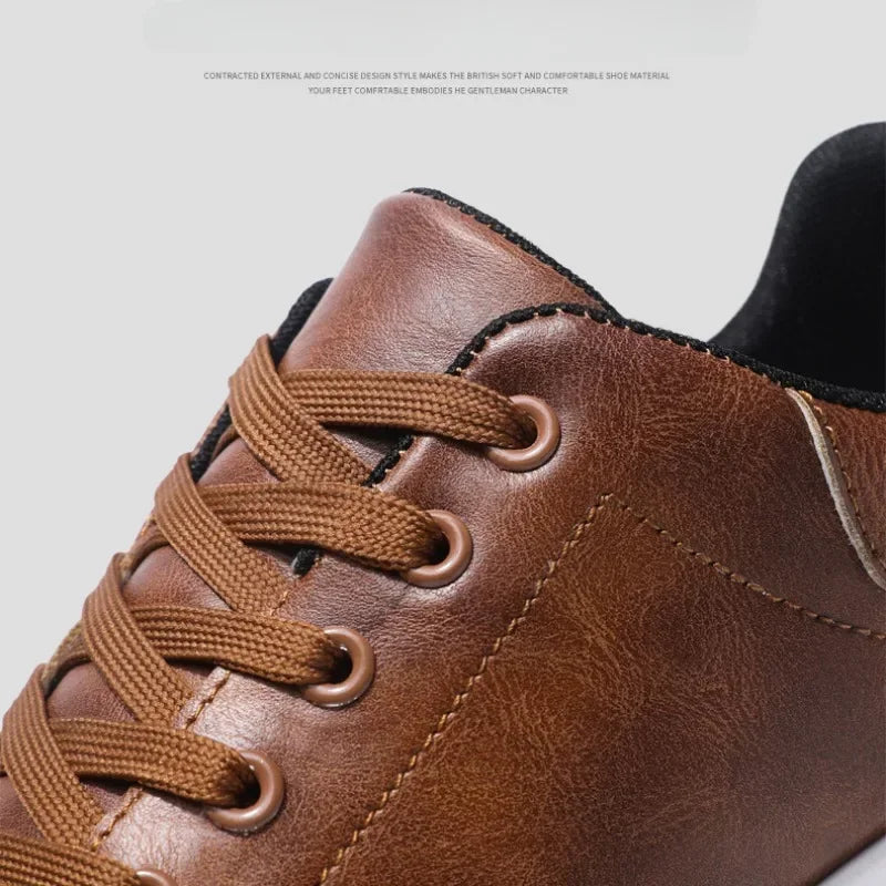 Casual Shoes Loafers British Leather Sneakers Flats Shoes Classic Men Leather Shoes Spring Summer New Trendy Designer Loafers