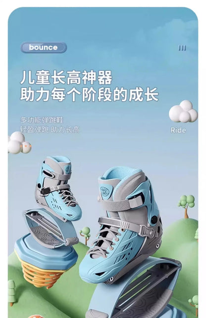 Fitness Roller Skating Kangaroo Bounce Shoes Unisex Fitness Exercise Rebound Shoes And Roller Shoes 2 In 1