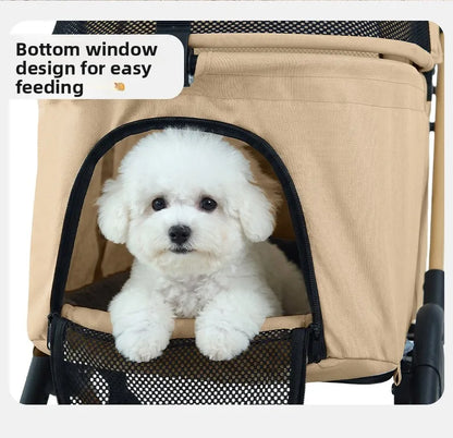 Pet Stroller One Button Foldable Cat Dog Outdoor Travel Cross Border Pet Stroller Pet Trolley Stroller for Dog Puppy Stroller
