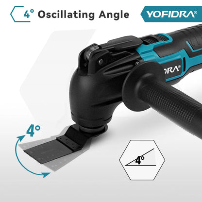 YOFIDRA 6 Gears Electric Saw Oscillating Multi Function Tool Cordless Trimmer Shovel Woodworking Cutting Machine For Makita 18-21V Battery Pin
