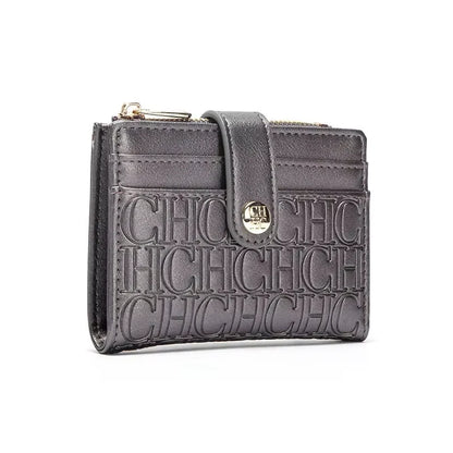 CH Luxury Brand Retro Design Business Card Bag Fashion Button Classic Folding Wallet Compact and Lightweight Women's Square Bag